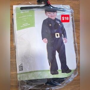 Party City Infant Police Recruit Costume - Black with Yellow Trim